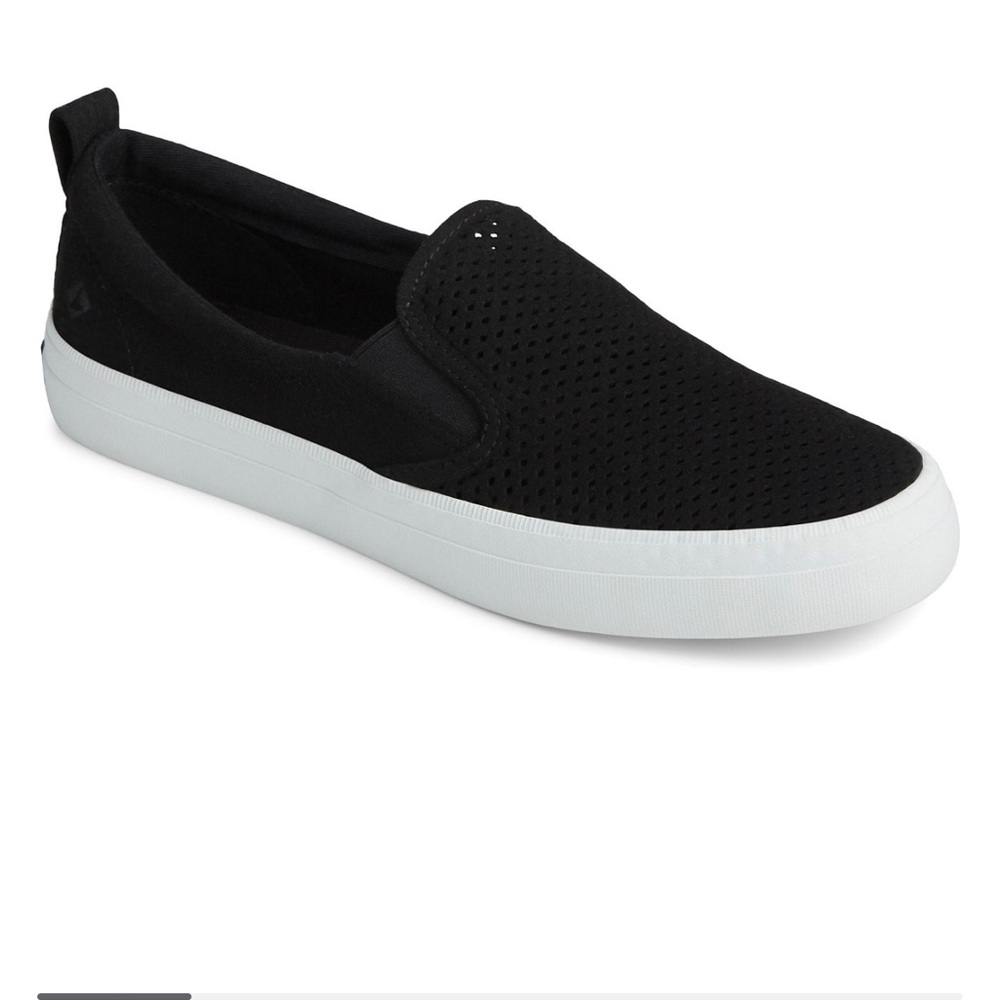 Sperry Black Perforated Slip-On Sneakers